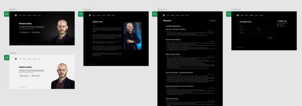 Image from Figma showing prototype with screens.
